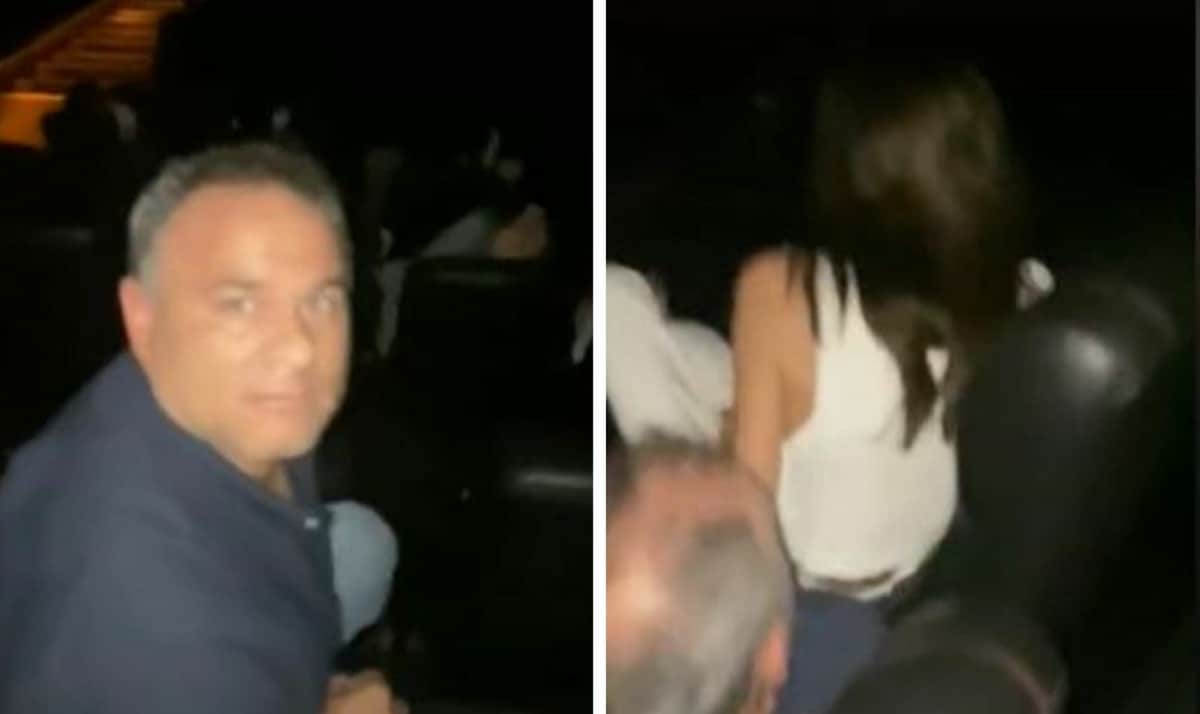VIDEO: Cacha a su esposo siéndole infiel en el cine, sale corriendo con la amante