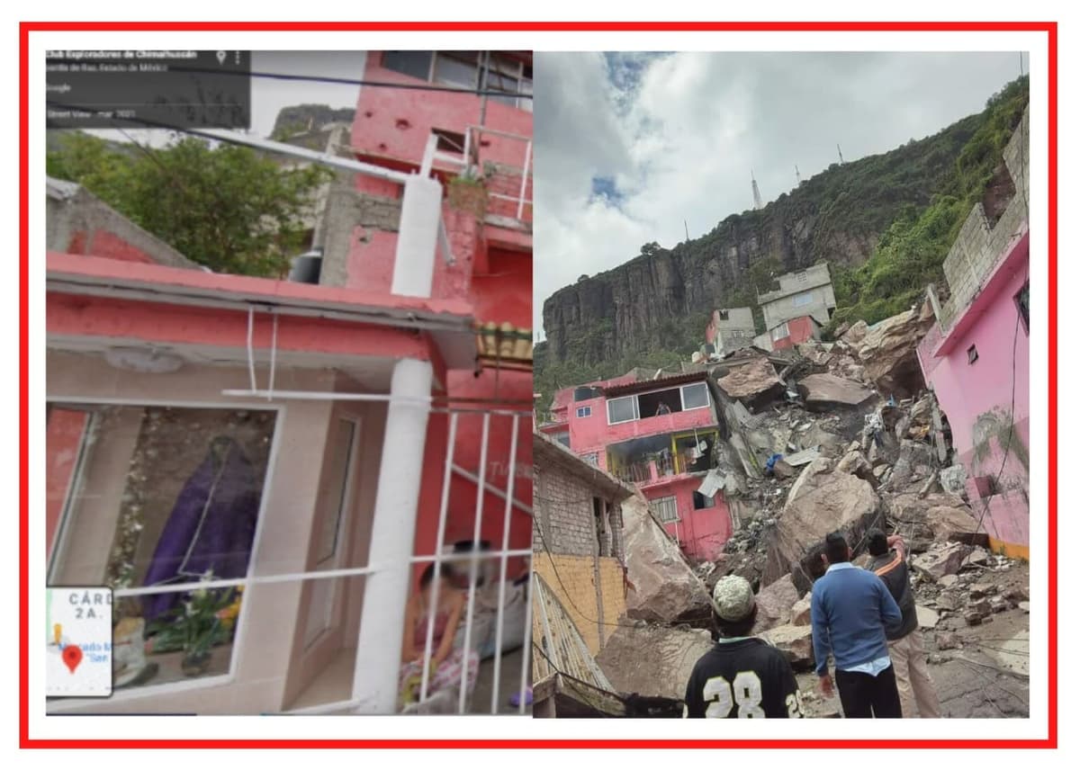 VIDEO: Casa con Altar de la Virgen se salva "de milagro" en desgajamiento del Cerro del Chiquihuite