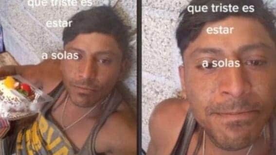 VIDEO: Albañil llora al festejar su cumpleaños solo; le mandan mensajes de apoyo y aliento