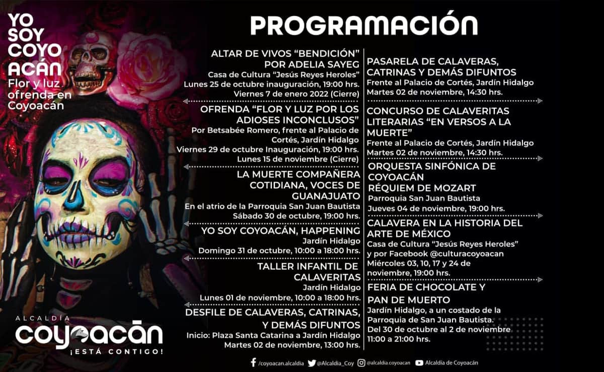 Arranca cartelera cultural con motivo de la conmemoración de Día de Muertos en Coyoacán