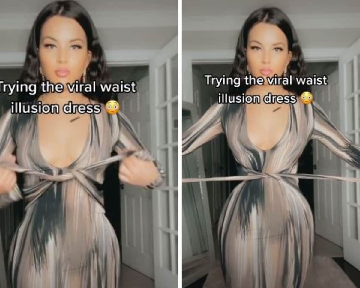 VIDEOS: Aparece 'vestido ilusión' que hace 'perder' centímetros de cintura y ya está agotado