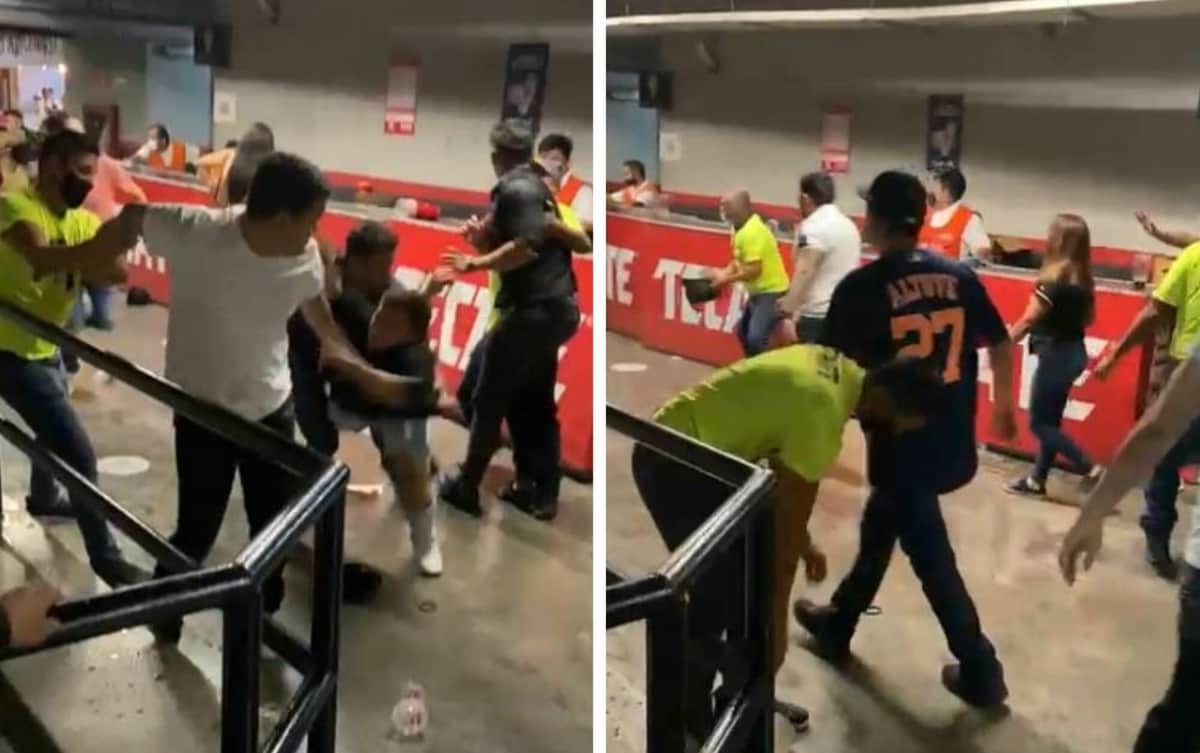 VIDEO: Captan riña entre aficionados en estadio de béisbol de Monterrey
