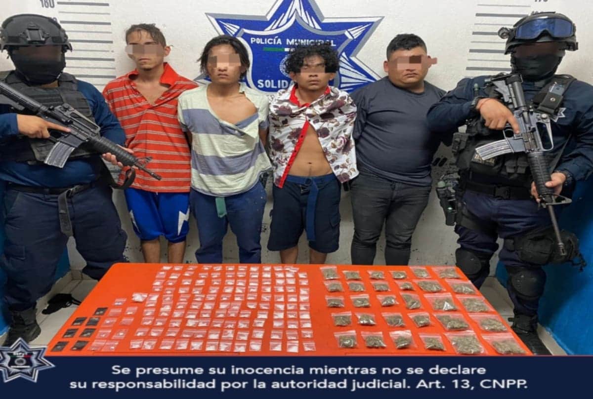 Golpe al narcomenudeo en Playa del Carmen: caen 4 con enervantes