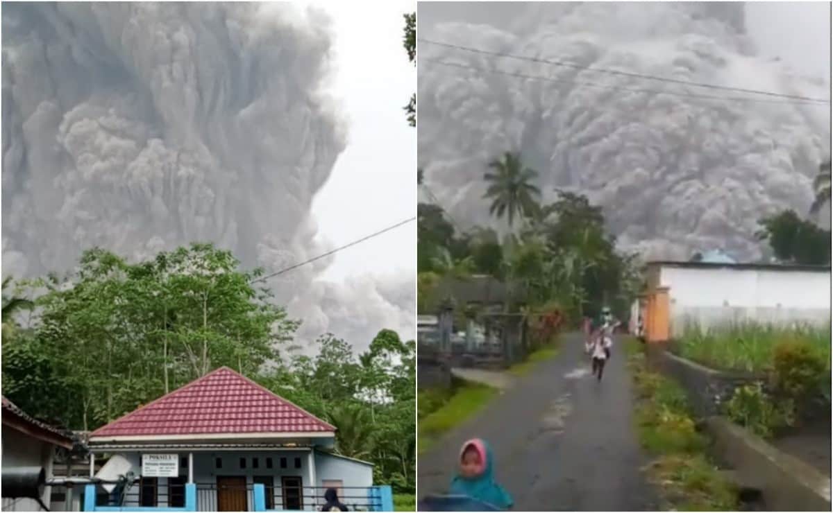 Impresionante erupción del volcán Semeru cubre de cenizas a todo Lumajang en Indonesia
