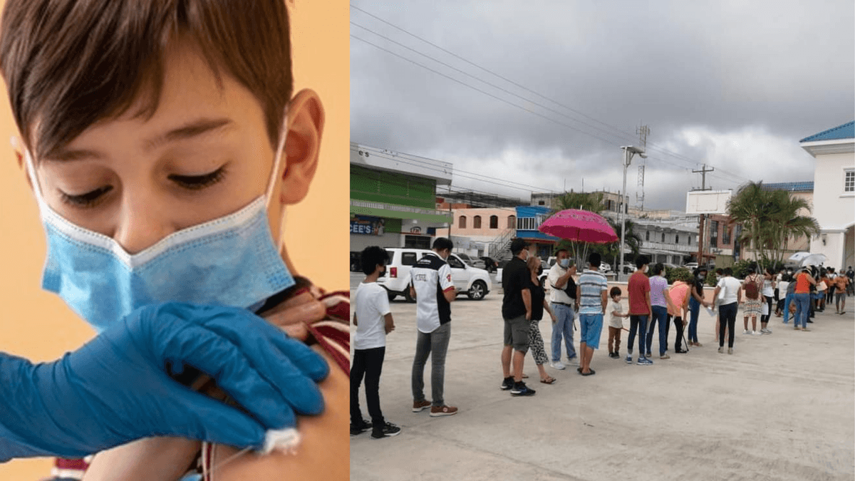 Atiborran chetumaleños la Zona Libre de Belice, por vacunación a menores