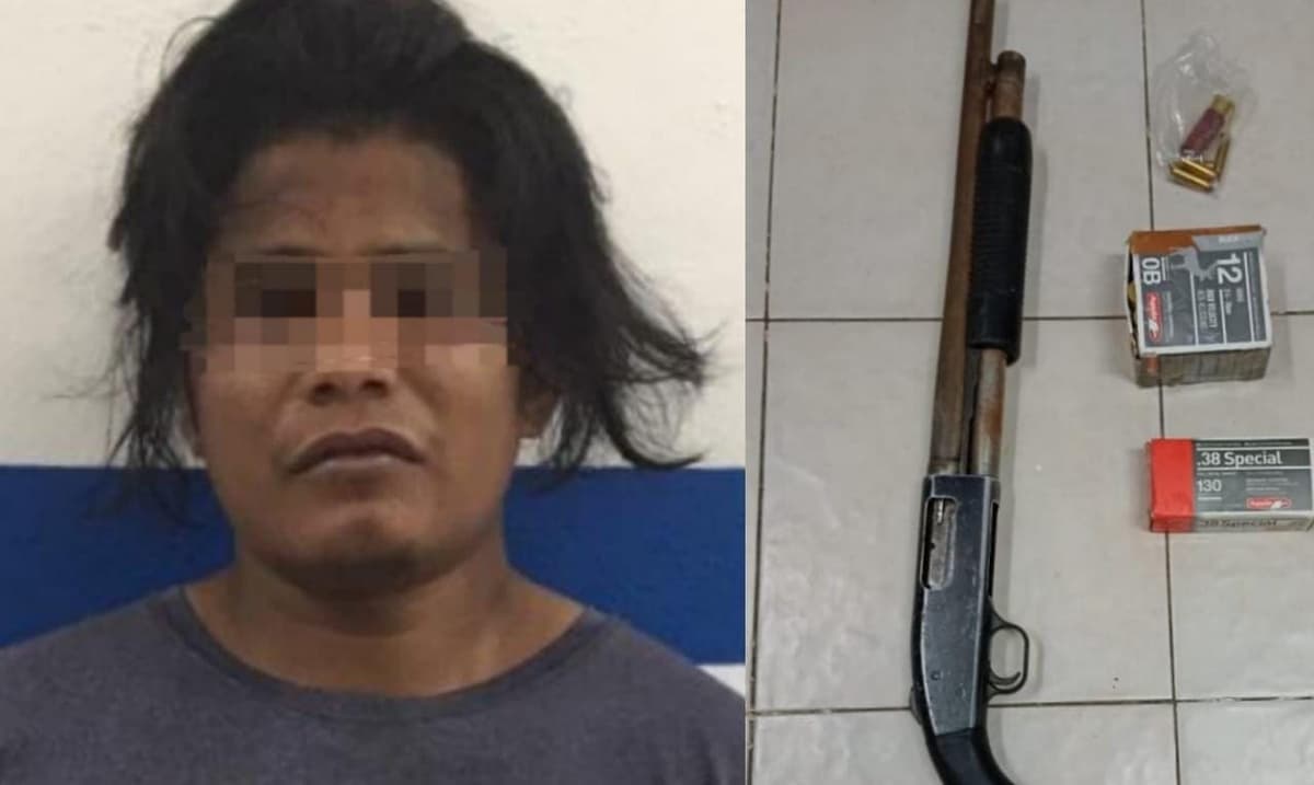 Detienen a sujeto con una escopeta y más de 60 cartuchos en Playa del Carmen