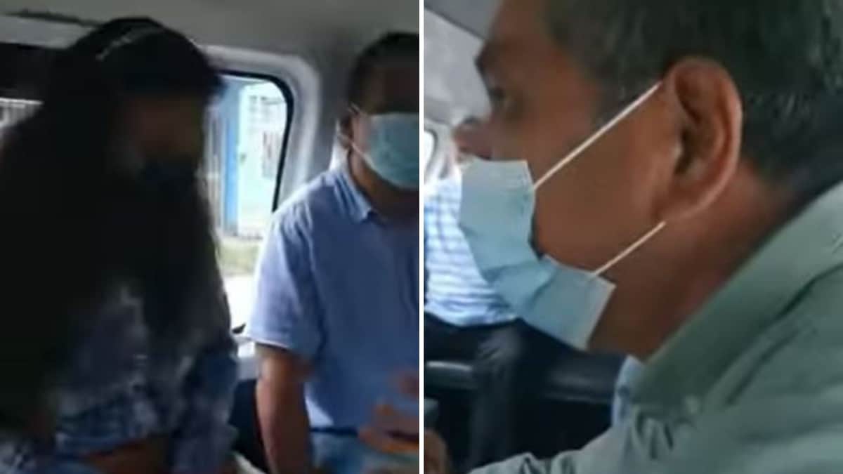 Era actuado video de mujer que se encuentra al esposo y el amante en la combi