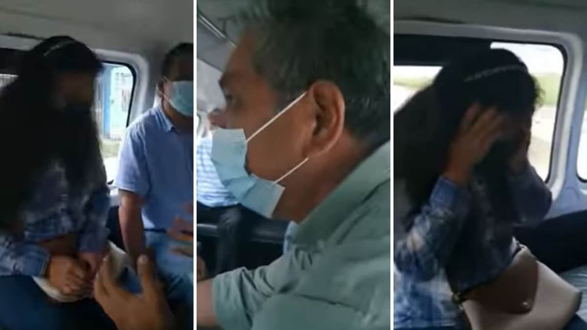 VIDEO: Se le juntan el esposo y el amante en la combi y no sabe con quién quedarse