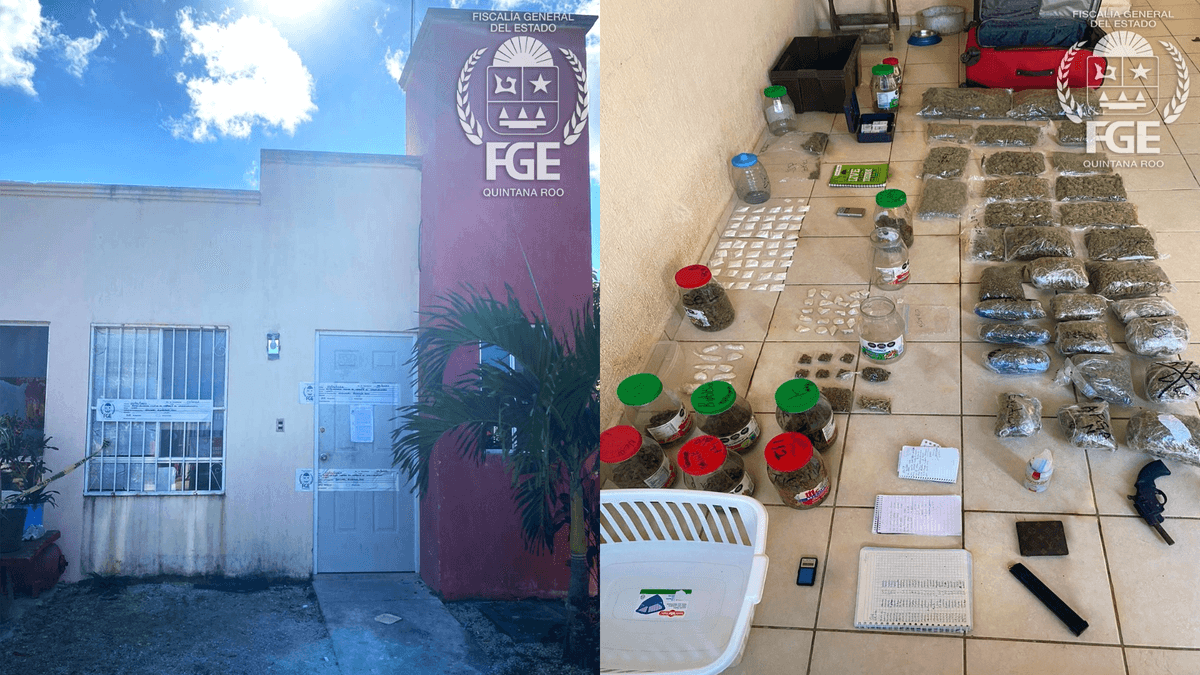 Cae pareja con drogas y un arma de fuego en Cozumel