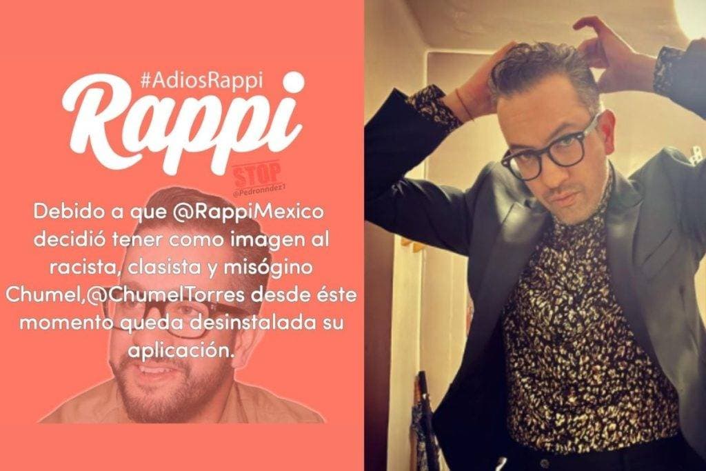 Usuarios dicen adiós a Rappi Mexico por tener como imagen a Chumel Torres