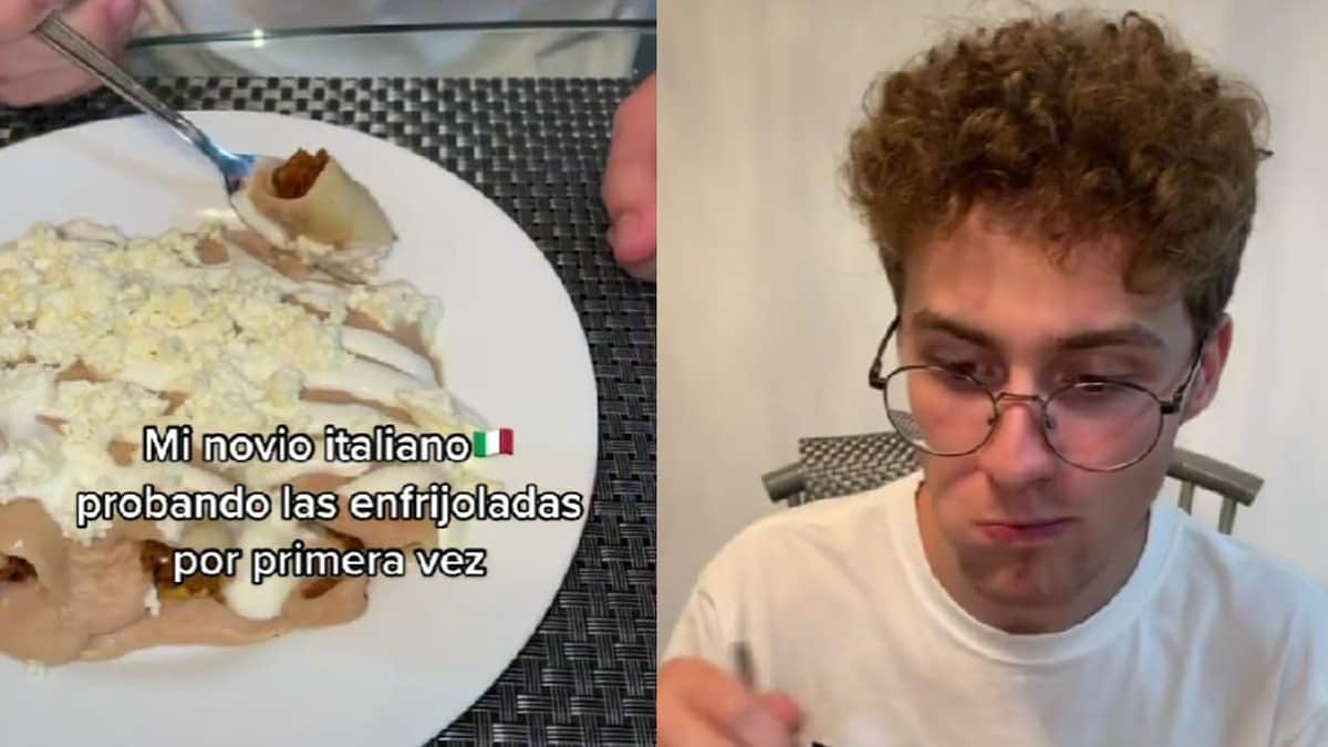 VIDEO: italiano prueba enfrijoladas por primera vez y su reacción se vuelve viral