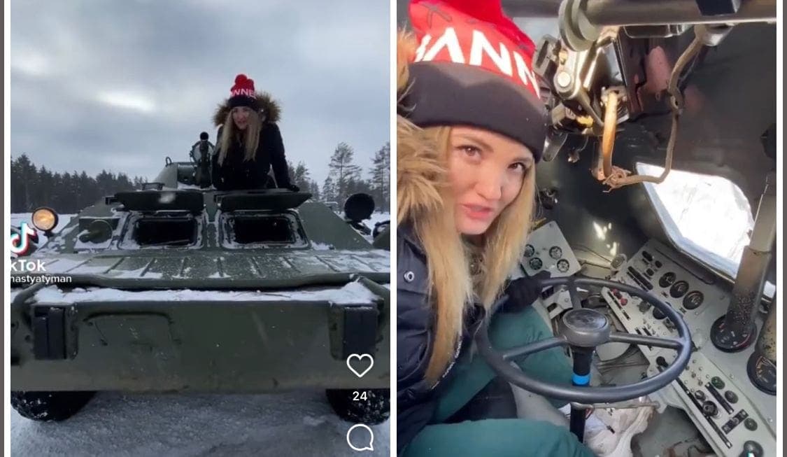 VIRAL: Tiktoker ucraniana hace tutorial de como manejar un tanque de guerra ruso