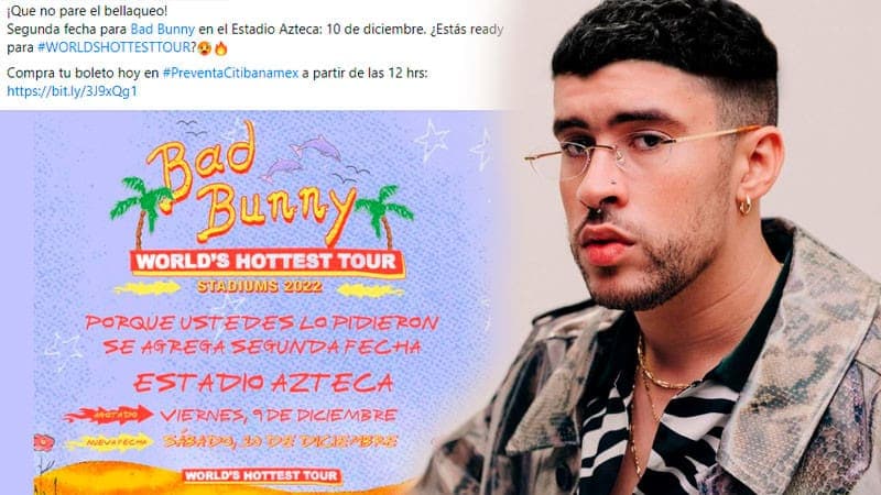 ¡Es oficial! Bad Bunny abre nueva fecha en el Estadio Azteca