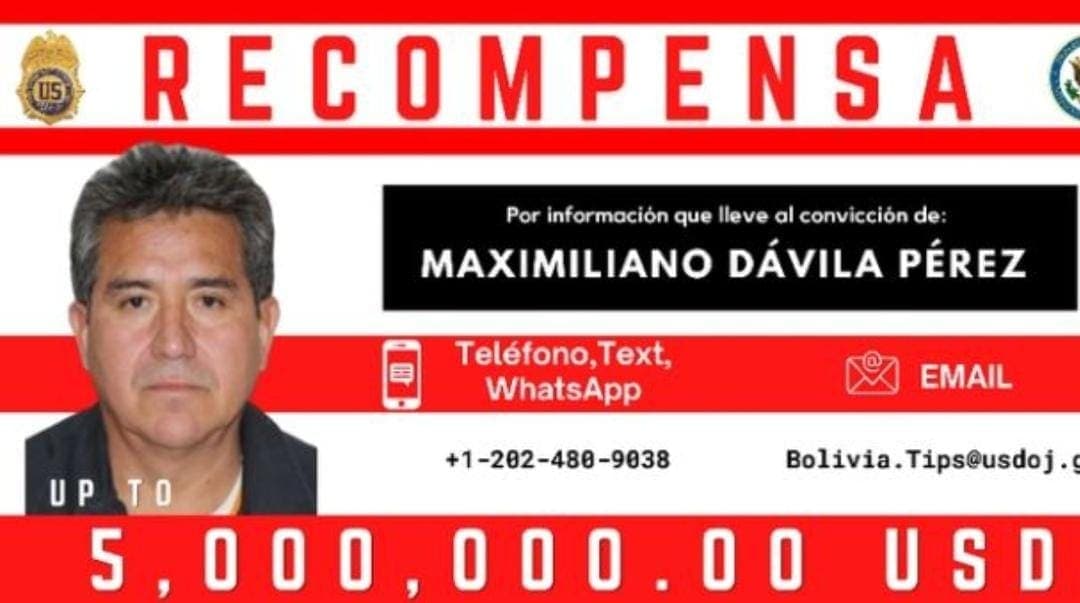 Ofrecen 5 mdd por el García Luna de Bolivia; usó su cargo para ingresar droga a EU