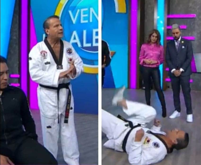 Tras "pelea callejera", ahora Alfredo Adame imparte clase de defensa personal y presume cinta negra
