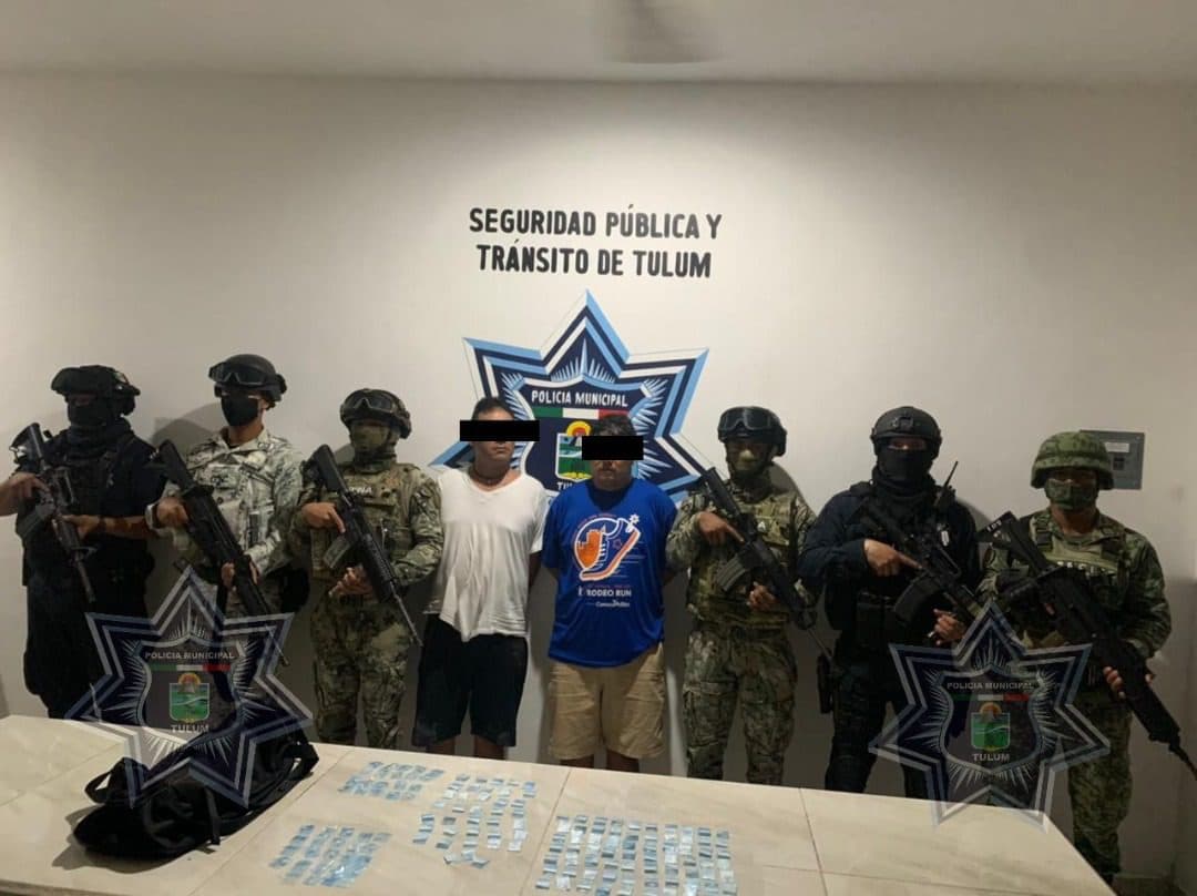 Detienen a cuatro narcomenudistas en zona costera de Tulum