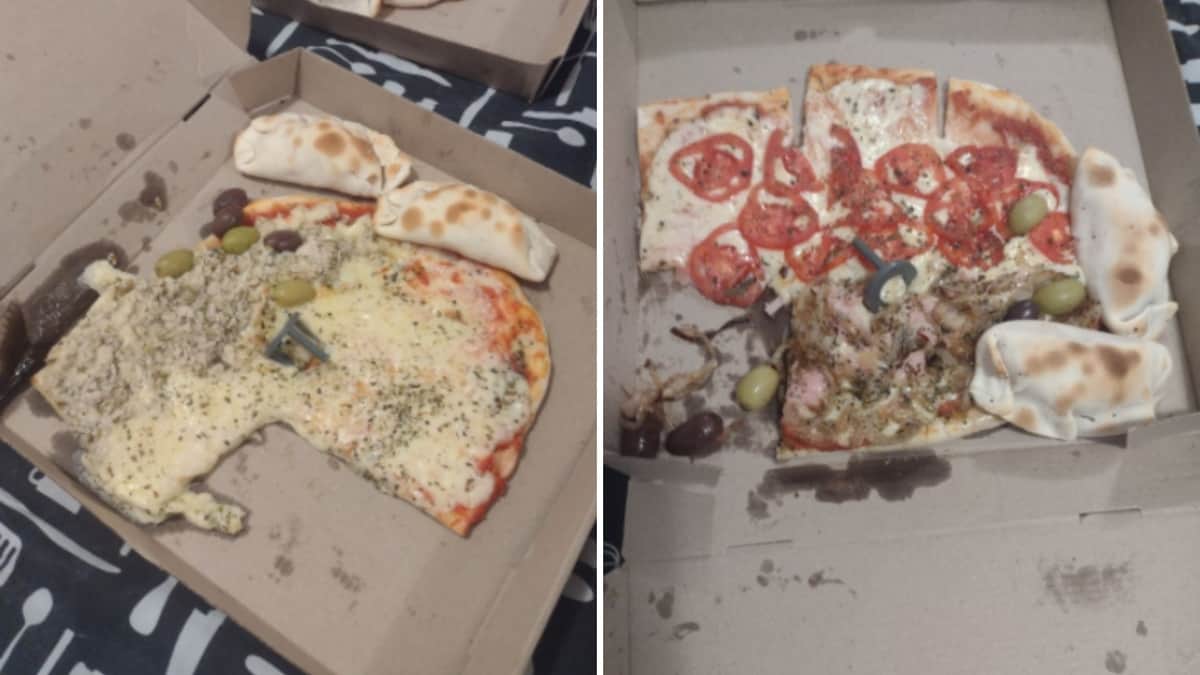 Pidió una pizza a domicilio, le llegó incompleta y le dijeron que el repartidor se la comió