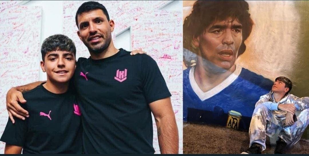 Hijo del "Kun" Agüero y nieto de Maradona empieza a entrenar en fuerzas básicas