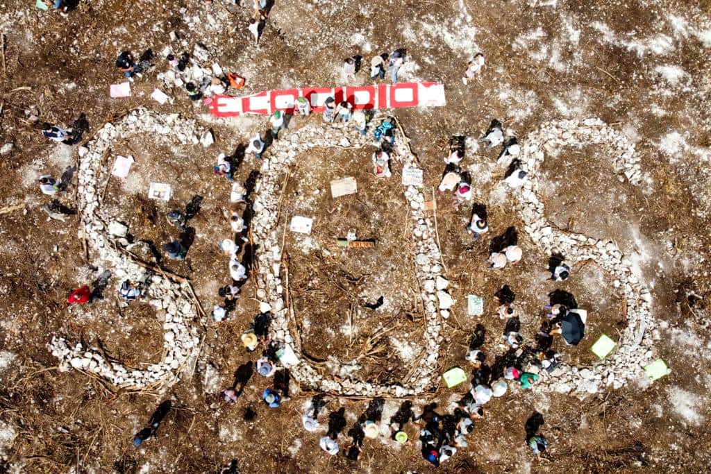 Activistas se manifiestan en nuevo trazo del Tren Maya en Playa del Carmen