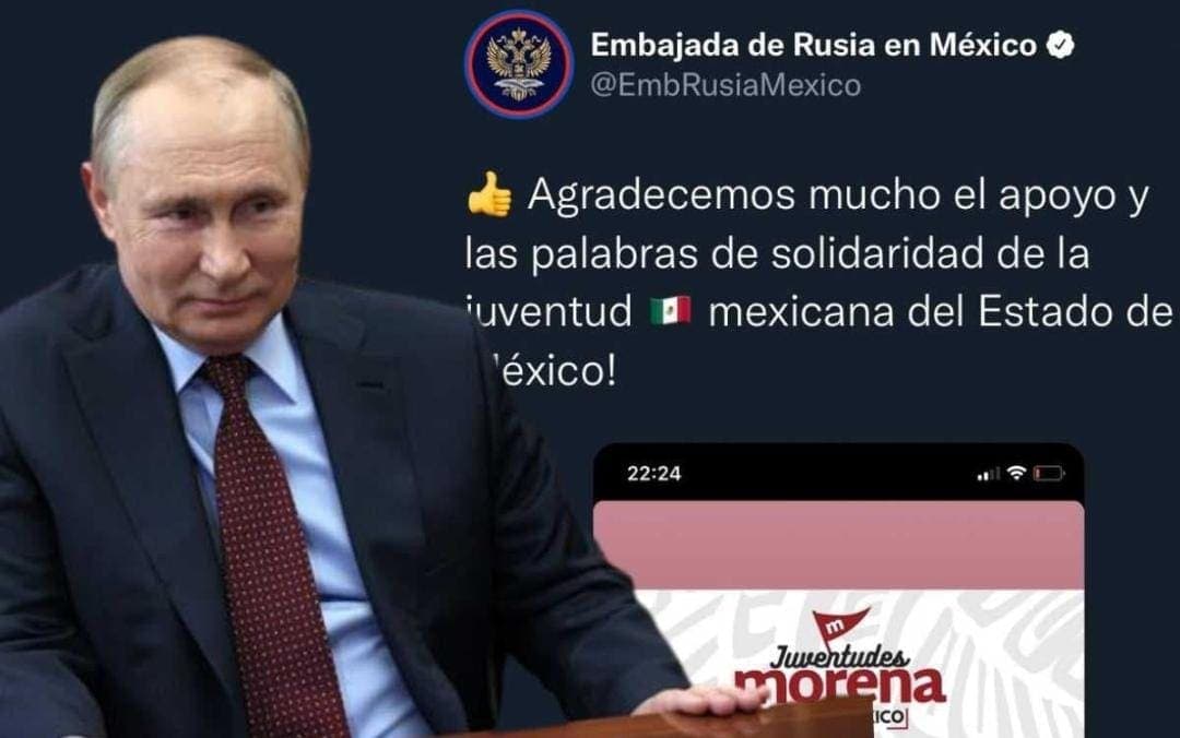 Jóvenes de Morena manifestaron su respaldo a Vladimir Putin y a Rusia