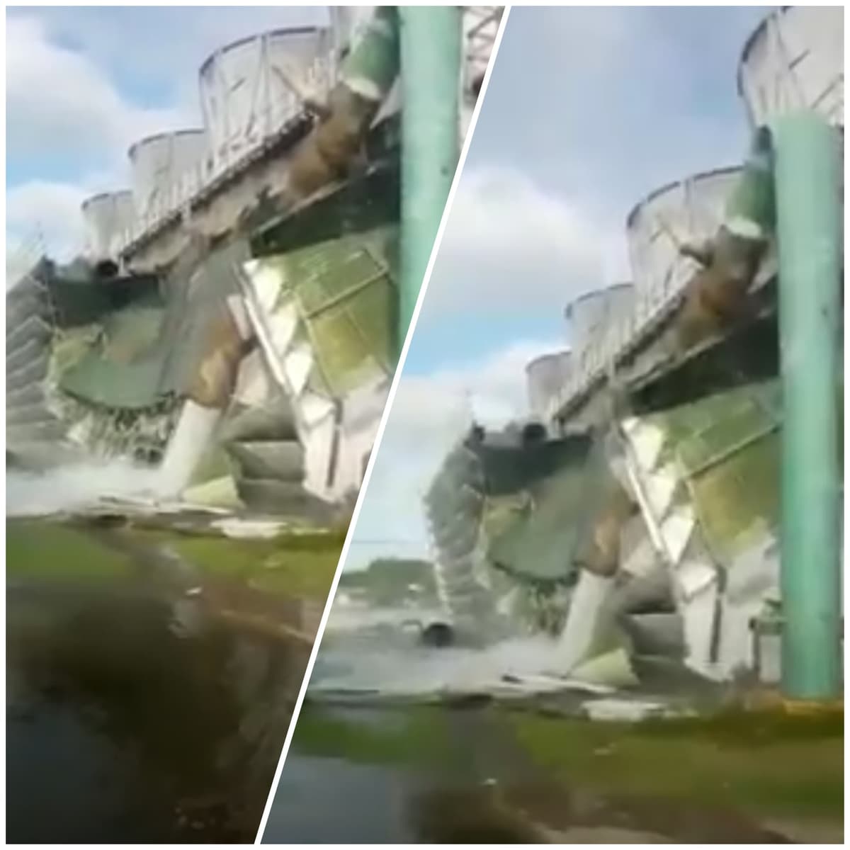 VIDEO: Colapsa Central termoeléctrica de la CFE tras accidente en Mérida