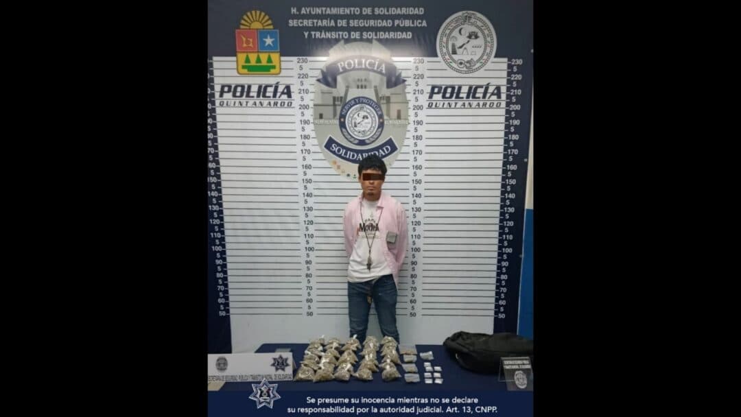 Operativo en colonia Ejidal de Playa del Carmen logra la detención de narcomenudista