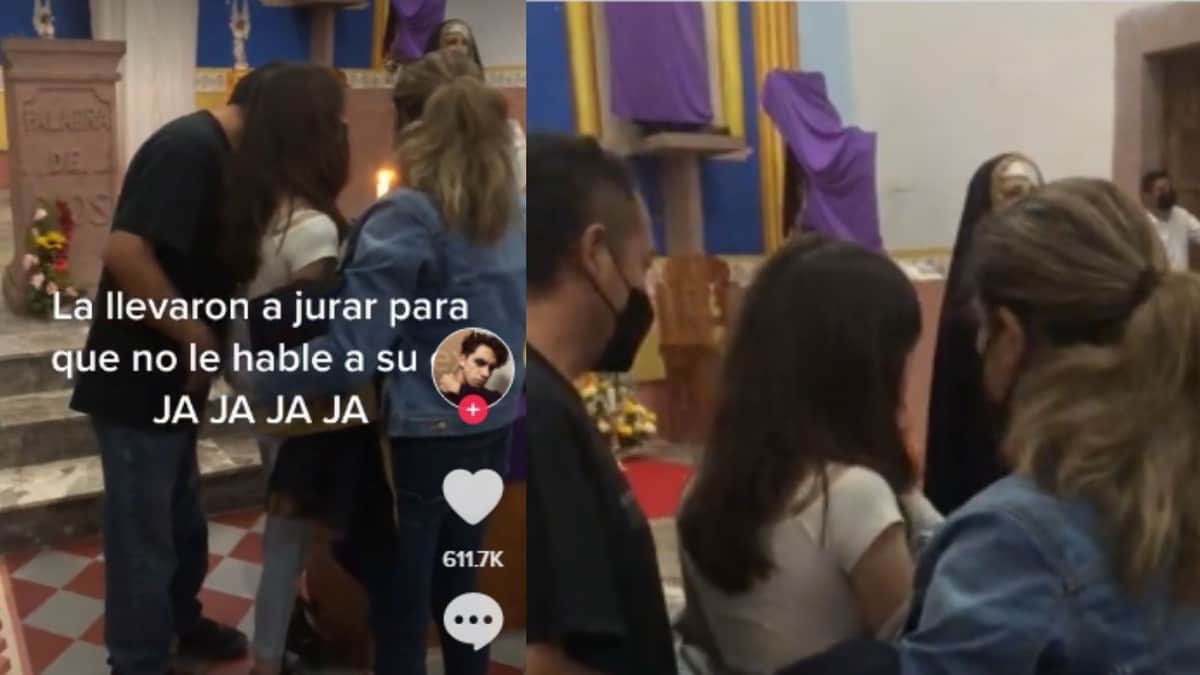 Video: La llevan a la iglesia para jurar que no volverá hablarle a su ex