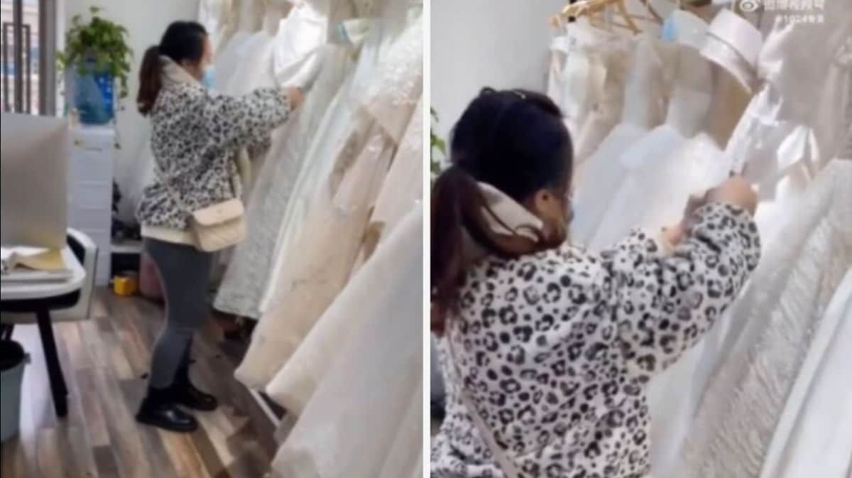 Mujer destruye 32 vestidos de novia tras cancelarse su boda