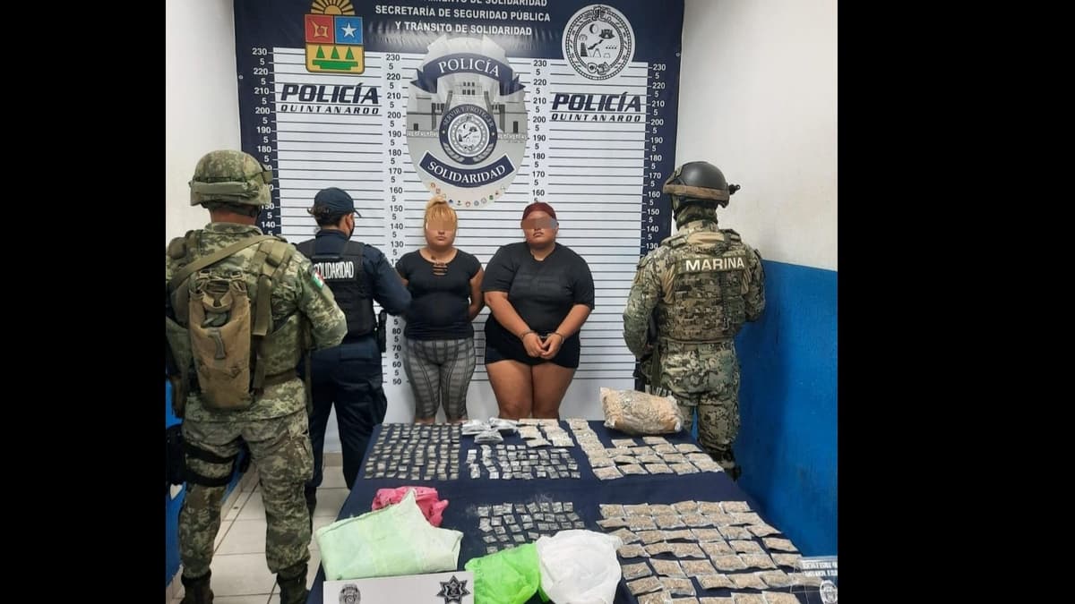 Las ladys del narco: las capturan con más de 200 dosis en Playa del Carmen