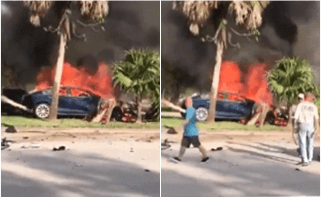 ¡Tesla se incendia con conductor adentro! Auto presentó fallos en sistema