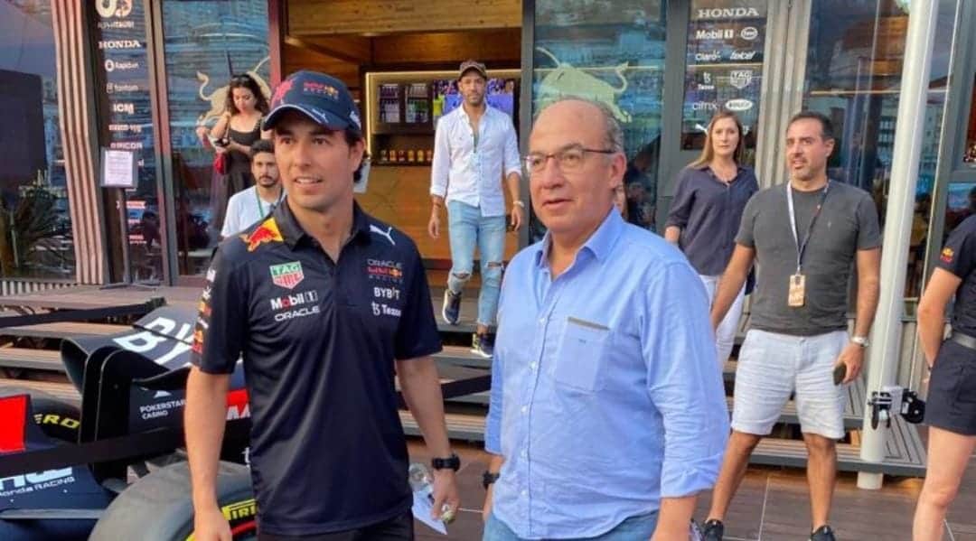 Video: "Checo" Pérez festeja su triunfo en Mónaco con Felipe Calderón