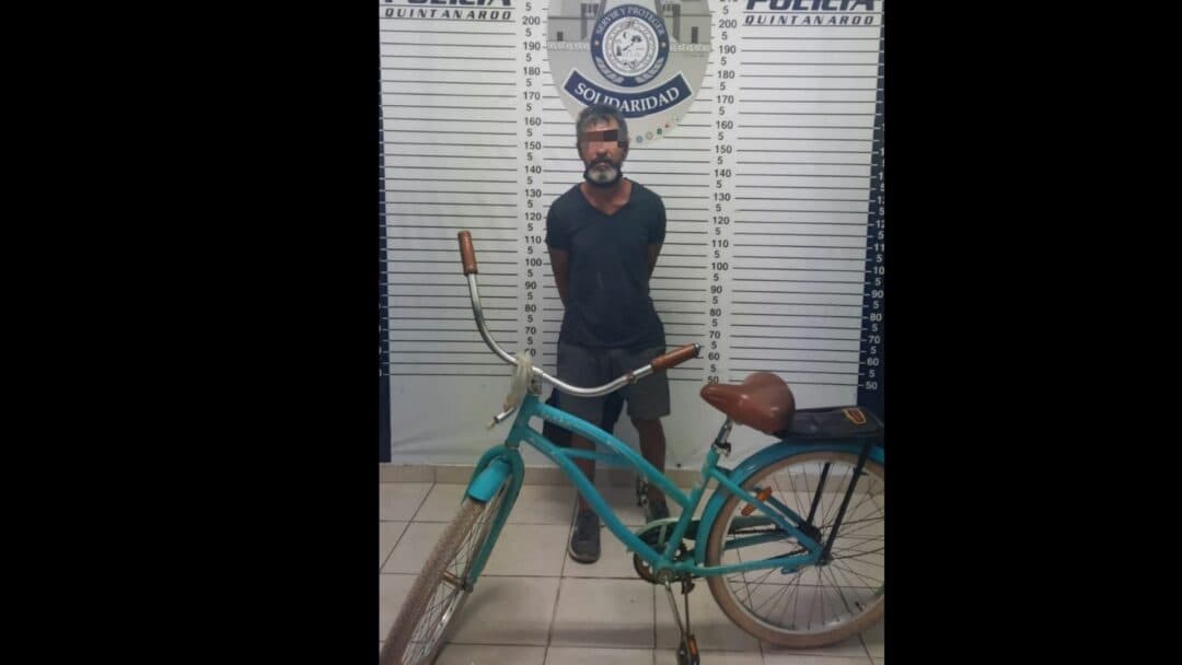 Ladrón de bicicletas es detenido en La Toscana de Playa del Carmen