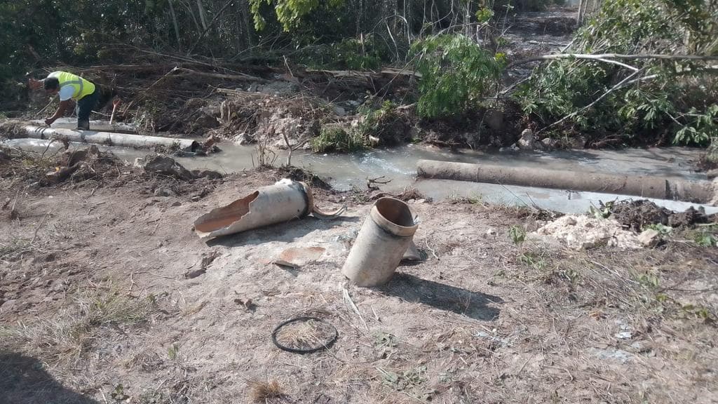 Tras fuga originada por constructora ICA, se restablece servicio de agua potable en Cancún