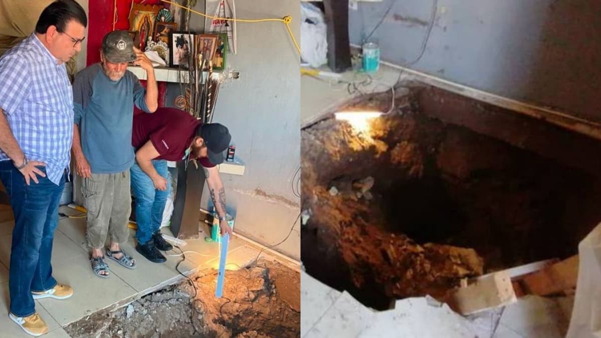 Se abre enorme socavón en la sala de una casa; joven cae mientras dormía