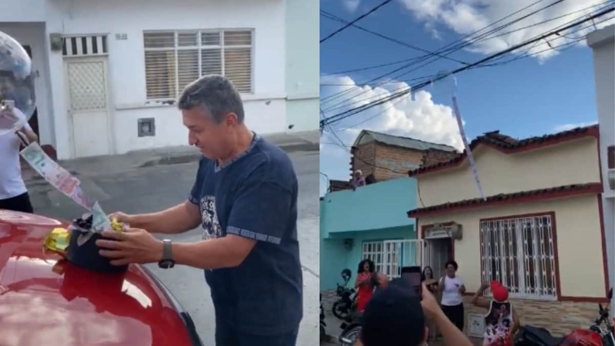 Video: Le regalan un globo con dinero y se le va volando con el viento