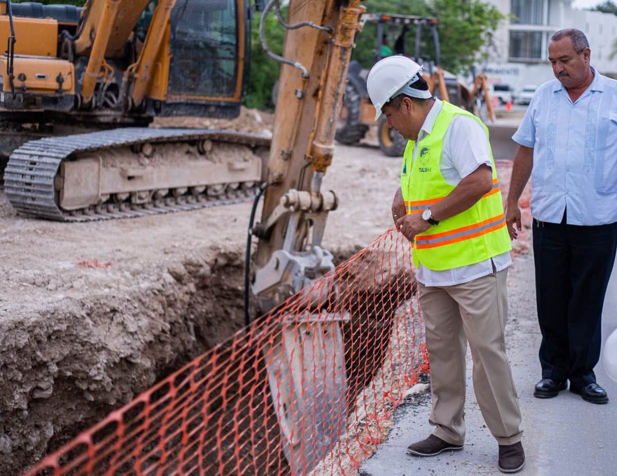 Avanzan obras de drenaje y electrificación en Tulum