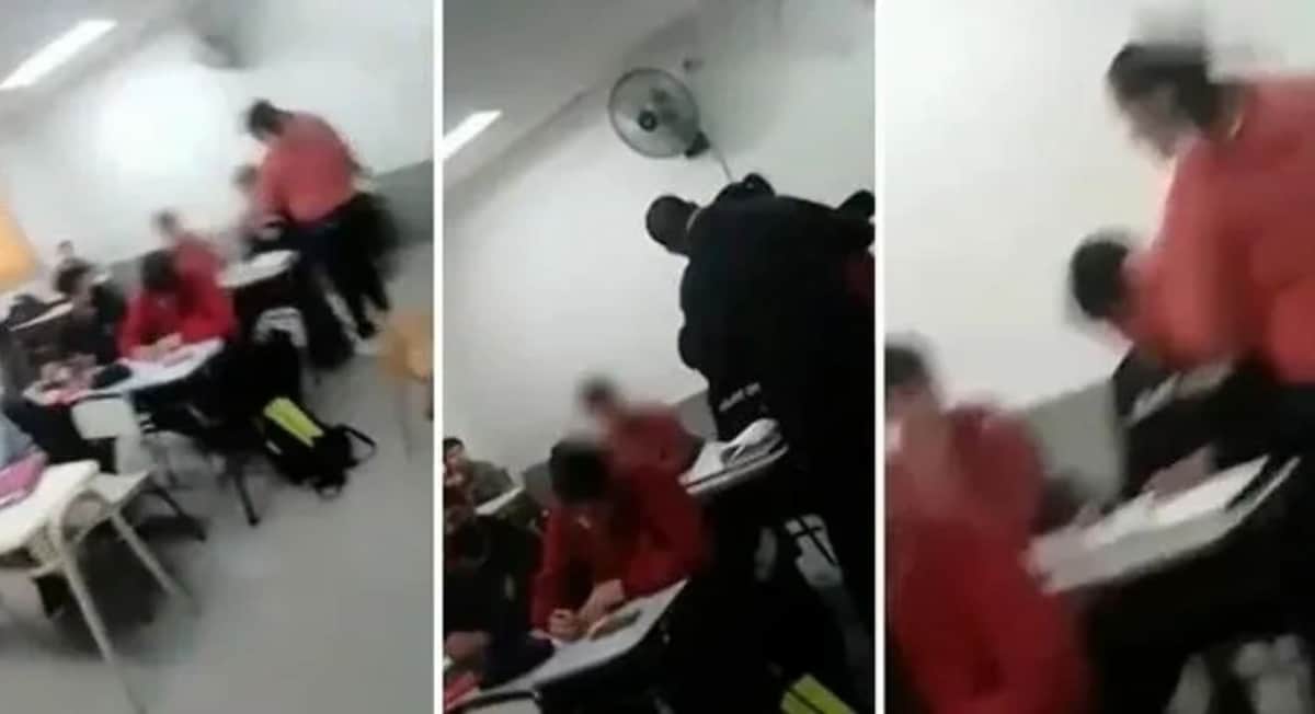 VIDEO: Madre cachetea a compañerito de su hijo en pleno salón de clases tras amenazas