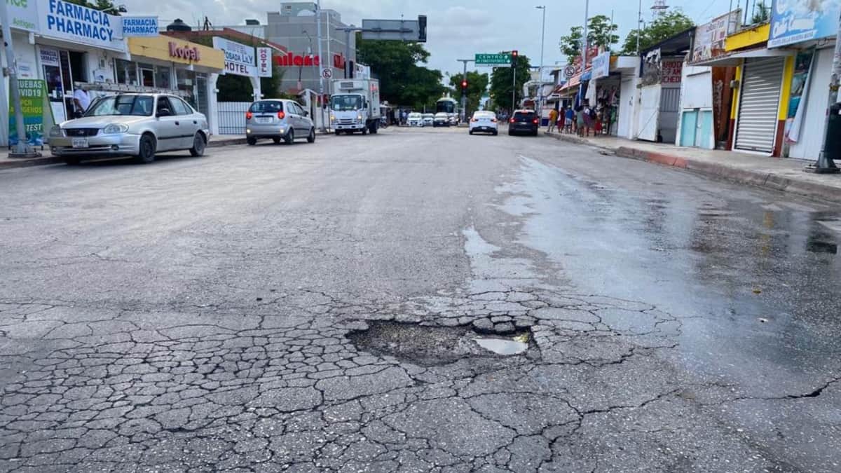 Continuarán trabajos de bacheo por lluvias en Playa del Carmen