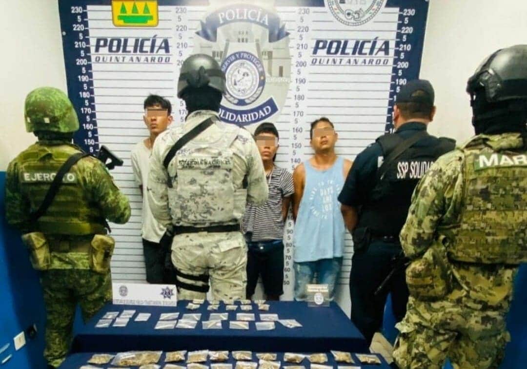 Caen chamacos con droga en Playa del Carmen; uno tiene 16 años