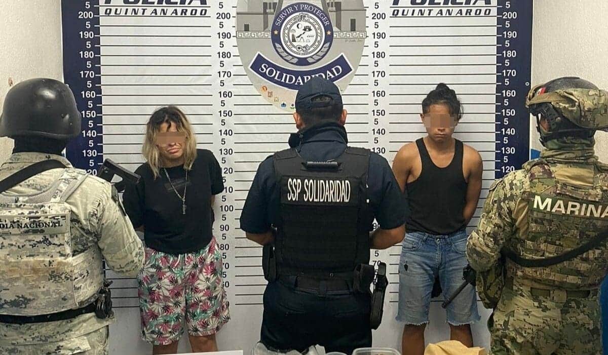 Atascados de droga: detienen a parejita en Playa del Carmen