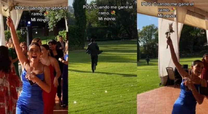 Video: joven sale huyendo de una boda después que su novia gana el ramo