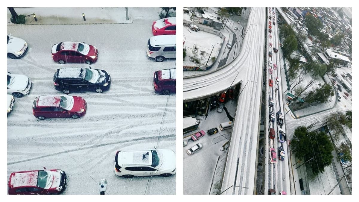 Video: fuerte granizada hoy en CDMX cubrió de blanco amplias zonas de la capital