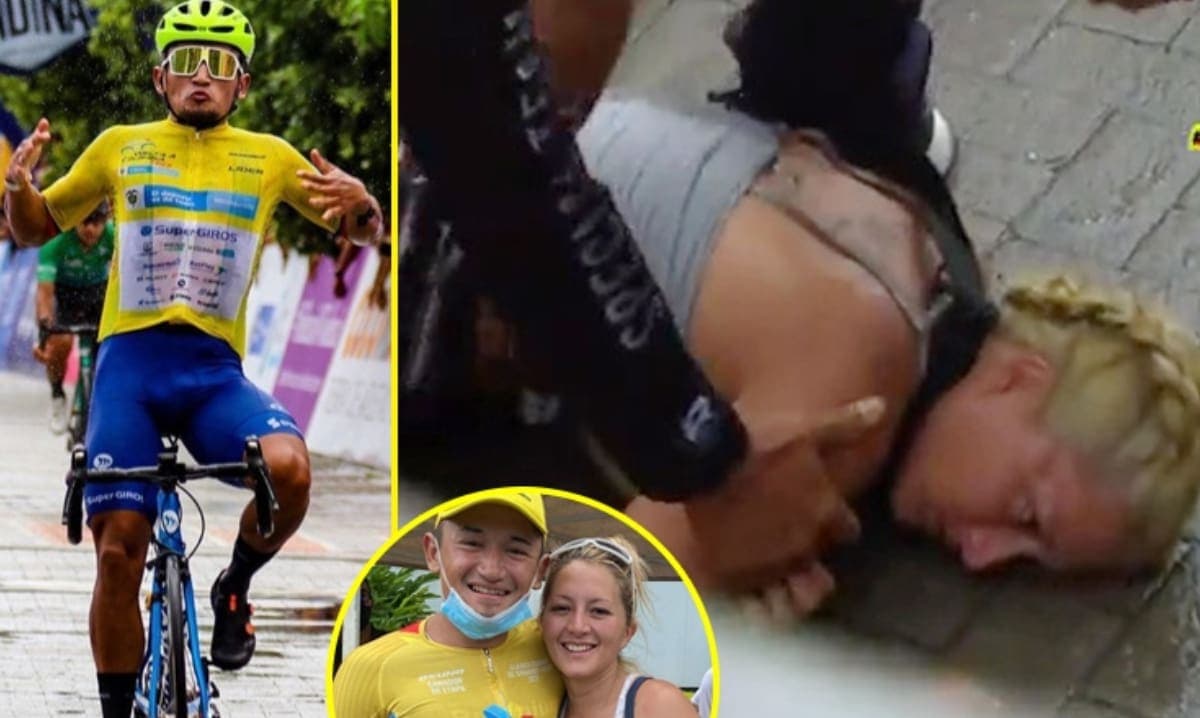 VIDEO: Ciclista gana pero atropella a su esposa tras cruzar la meta