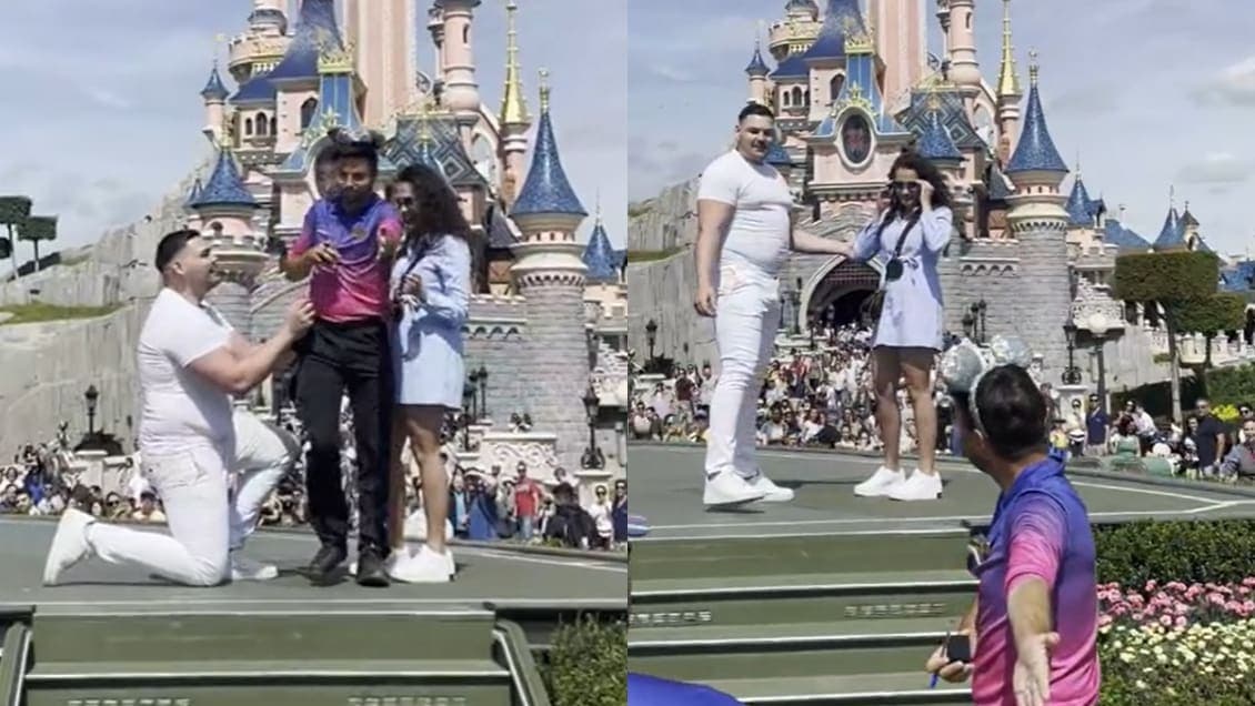 Video: un empleado de Disney interrumpe propuesta de matrimonio