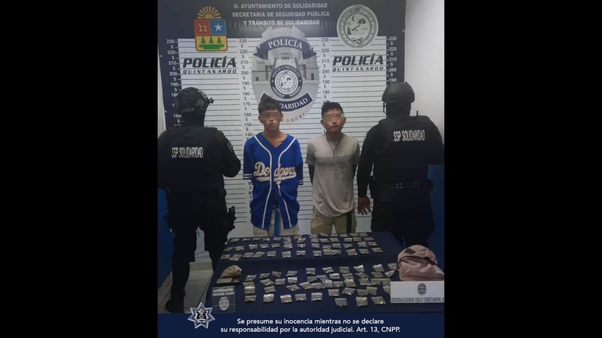 Policías de Solidaridad detienen a dos con marihuana y "cristal"