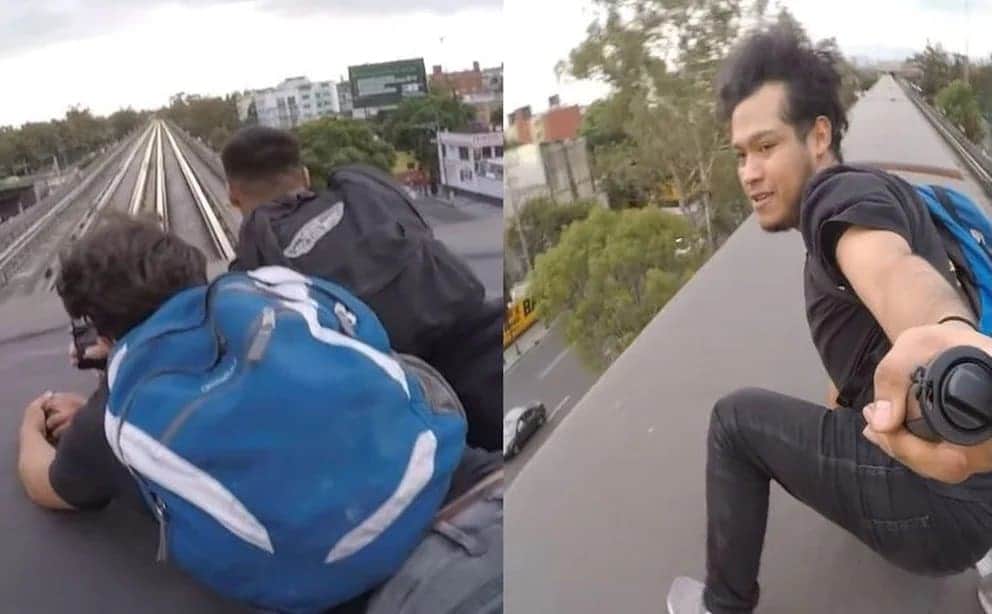 VIDEO: Jóvenes “surfean” sobre vagones del Metro CDMX