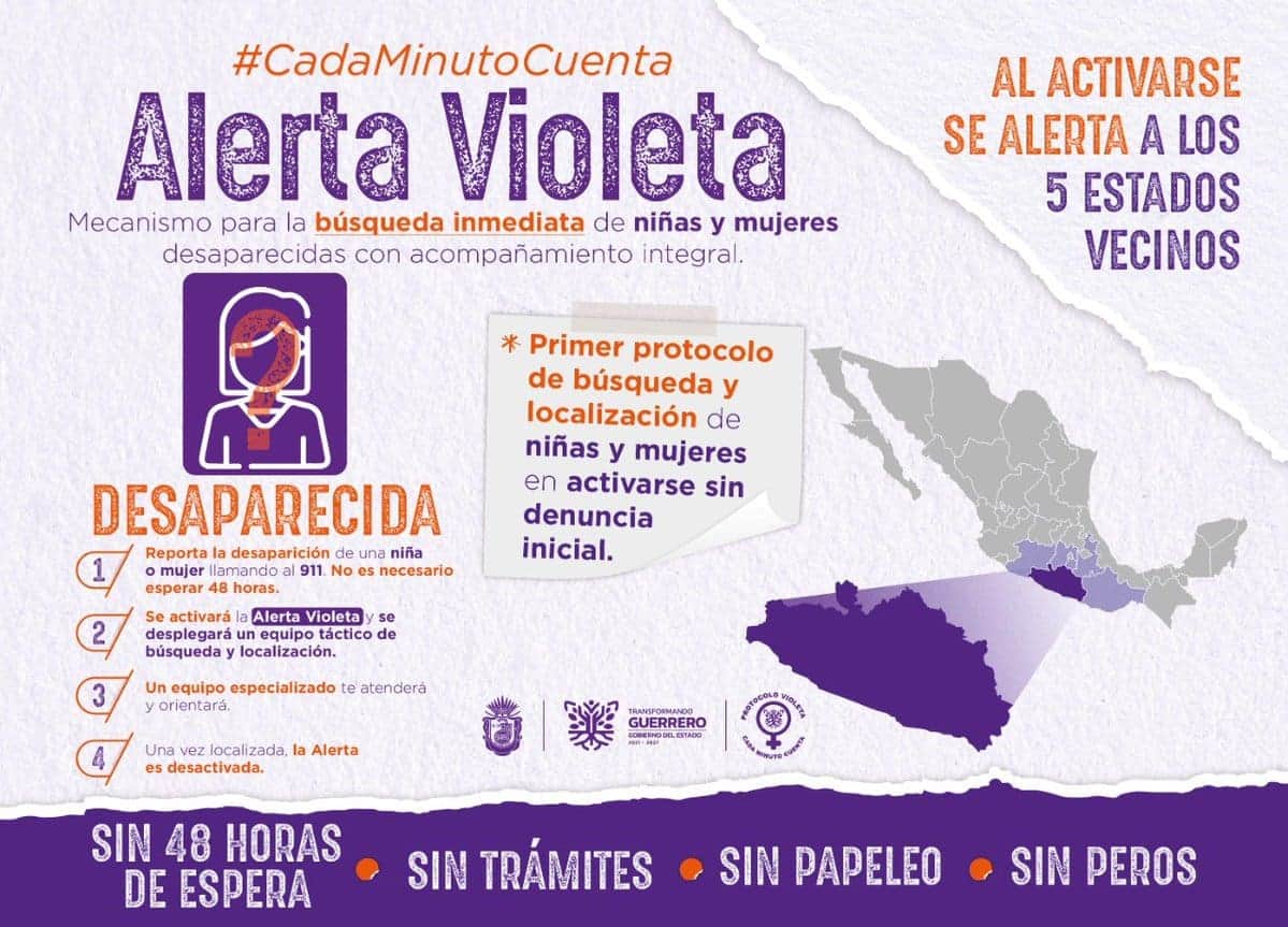 Guerrero, primer estado con Alerta Violeta; promete buscar de inmediato a niñas y jóvenes