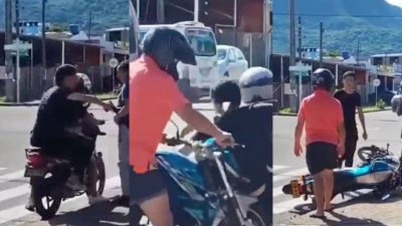 Video: Motociclista se confunde y arrolla a actores que filmaban un asalto para una película