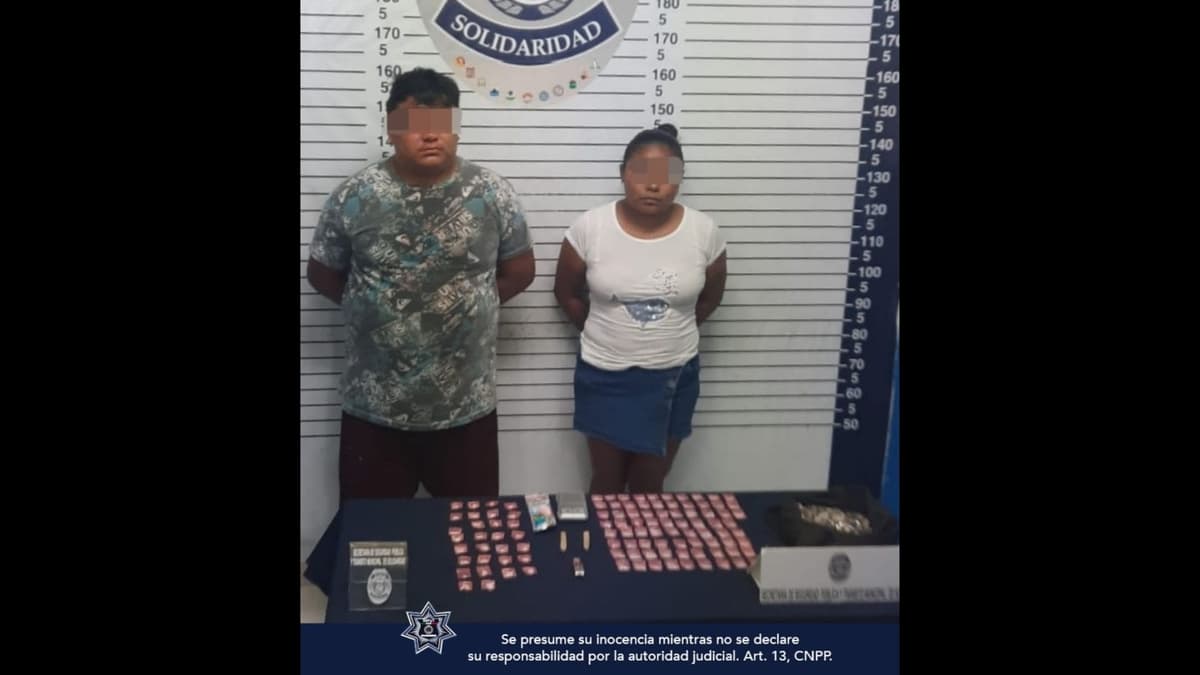 Pareja con más de 100 bolsas de droga es detenida en Puerto Aventuras