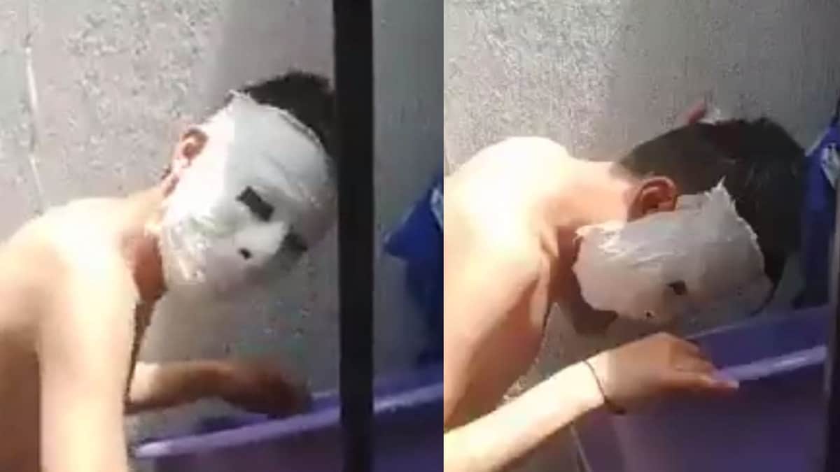 “Me pica bien gacho”: Estudiante se queda pegado a máscara de yeso